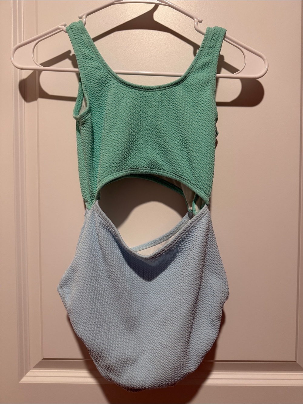 Kids Two-Tone Mint & Light Blue One-Piece Swimsuit